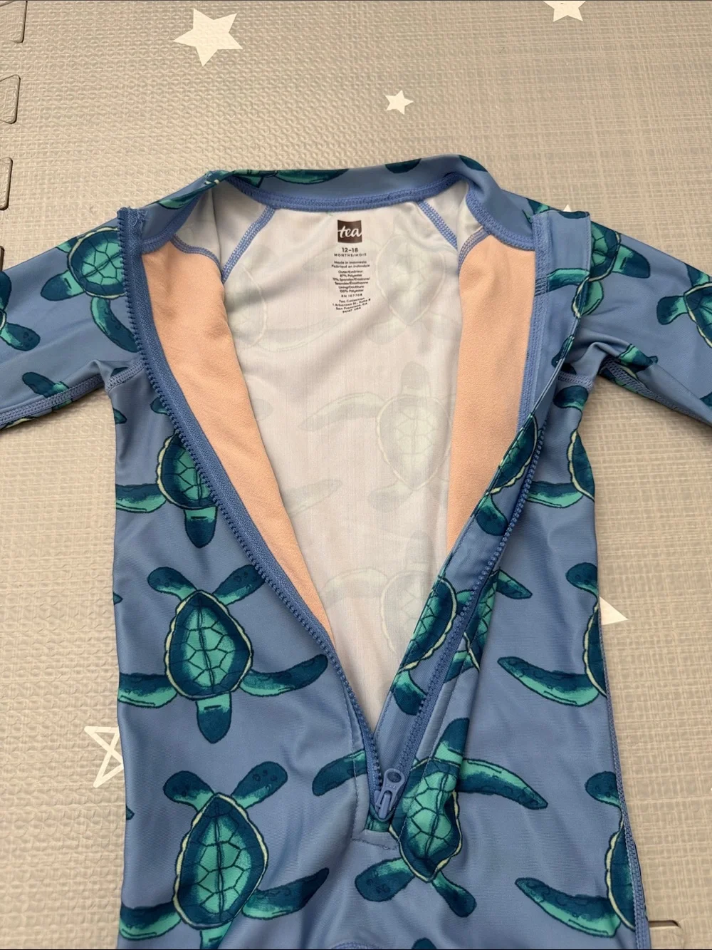 Tea Collection - Sea Turtle Zip Rash Guard, 12-18 months
